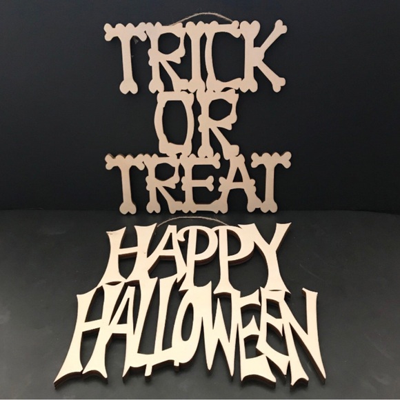 Halloween wood deco (HALLOWEEN & TRICK & TREAT) - Picture 1 of 4